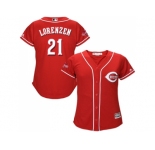 Women's Cincinnati Reds #21 Michael Lorenzen Red Alternate Stitched MLB Jersey