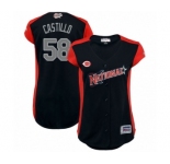 Women's Cincinnati Reds #58 Luis Castillo Authentic Navy Blue National League 2019 Baseball All-Star Jersey