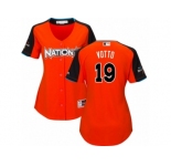 Women's Majestic Cincinnati Reds #19 Joey Votto Replica Orange National League 2017 MLB All-Star MLB Jersey