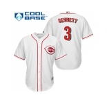 Youth Cincinnati Reds #3 Scooter Gennett White Cool Base Stitched MLB Jersey