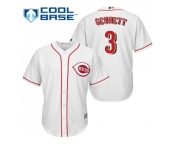 Youth Cincinnati Reds #3 Scooter Gennett White Cool Base Stitched MLB Jersey