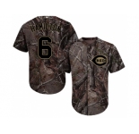 Youth Cincinnati Reds #6 Billy Hamilton Camo Realtree Collection Cool Base Stitched MLB Jersey