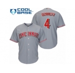 Youth Majestic Cincinnati Reds #4 Scooter Gennett Authentic Grey Road Cool Base MLB Jersey