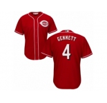 Youth Majestic Cincinnati Reds #4 Scooter Gennett Authentic Red Alternate Cool Base MLB Jersey