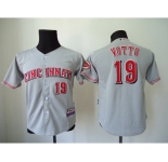 youth mlb jerseys cincinnati reds #19 votto grey