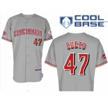 youth mlb jerseys cincinnati reds #47 cueto grey