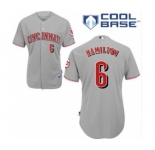 youth mlb jerseys cincinnati reds #6 hamilton grey