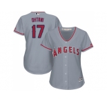 Women Los Angeles Angels Of Anaheim #17 Shohei Ohtani Grey Road Stitched MLB Jersey