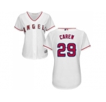 Women's Los Angeles Angels Of Anaheim #29 Rod Carew White Home Stitched MLB Jersey