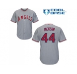 Women's Los Angeles Angels Of Anaheim #44 Reggie Jackson Grey Road Stitched MLB Jersey