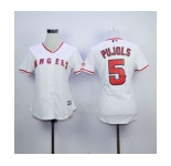 women mlb jerseys los angeles angels #5 pujols white