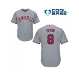Youth Los Angeles Angels #8 Justin Upton Grey Cool Base Stitched Baseball Jersey