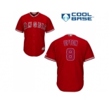 Youth Los Angeles Angels #8 Justin Upton Red Cool Base Stitched Baseball Jersey