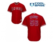 Youth Los Angeles Angels Of Anaheim #56 Kole Calhoun Red Cool Base Stitched MLB Jersey