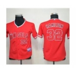 youth mlb jerseys los angeles angels #32 hamilton red
