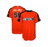 Youth Majestic Colorado Rockies #56 Greg Holland Replica Orange National League 2017 MLB All-Star MLB Jersey