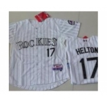 youth mlb colorado rockies #17 todd helton white[blue stripe]