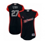 Women's Colorado Rockies #27 Trevor Story Authentic Navy Blue National League 2019 Baseball All-Star Jersey
