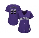Women's Colorado Rockies #28 Nolan Arenado Majestic Purple Alternate Cool Base Jersey