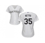 Women's Colorado Rockies #35 Chad Bettis White Strip Home Stitched MLB Jersey