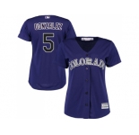 Women's Colorado Rockies #5 Carlos Gonzalez Purple Alternate Stitched MLB Jersey