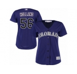 Women's Majestic Colorado Rockies #56 Greg Holland Replica Purple Alternate 1 Cool Base MLB Jersey
