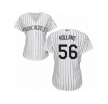 Women's Majestic Colorado Rockies #56 Greg Holland Replica White Home Cool Base MLB Jersey