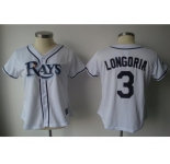 MLB Women Jerseys Tampa Bay Rays #3 longoria white