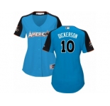 Women's Majestic Tampa Bay Rays #10 Corey Dickerson Replica Blue American League 2017 MLB All-Star MLB Jersey