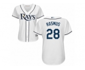 Women's Majestic Tampa Bay Rays #28 Colby Rasmus Authentic White Home Cool Base MLB Jersey