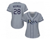 Women's Majestic Tampa Bay Rays #28 Colby Rasmus Replica Grey Road Cool Base MLB Jersey