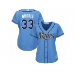 Women's Majestic Tampa Bay Rays #33 Derek Norris Authentic Light Blue Alternate 2 Cool Base MLB Jersey