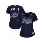 Women's Majestic Tampa Bay Rays #49 Tommy Hunter Authentic Navy Blue Alternate Cool Base MLB Jersey