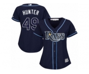 Women's Majestic Tampa Bay Rays #49 Tommy Hunter Authentic Navy Blue Alternate Cool Base MLB Jersey