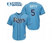 Women's Majestic Tampa Bay Rays #5 Matt Duffy Authentic Light Blue Alternate 2 Cool Base MLB Jersey