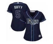 Women's Majestic Tampa Bay Rays #5 Matt Duffy Replica Navy Blue Alternate Cool Base MLB Jersey