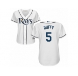 Women's Majestic Tampa Bay Rays #5 Matt Duffy Replica White Home Cool Base MLB Jersey