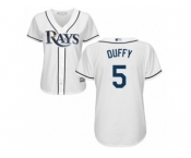 Women's Majestic Tampa Bay Rays #5 Matt Duffy Replica White Home Cool Base MLB Jersey