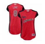Women's Tampa Bay Rays #8 Brandon Lowe Authentic Red American League 2019 Baseball All-Star Jersey