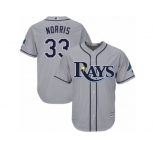 Youth Majestic Tampa Bay Rays #33 Derek Norris Replica Grey Road Cool Base MLB Jersey