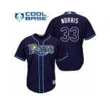 Youth Majestic Tampa Bay Rays #33 Derek Norris Replica Navy Blue Alternate Cool Base MLB Jersey