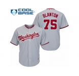 Youth Majestic Washington Nationals #75 Joe Blanton Replica Grey Road Cool Base MLB Jersey