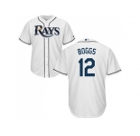 Youth Tampa Bay Rays #12 Wade Boggs White Cool Base Stitched MLB Jersey