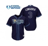 Youth Tampa Bay Rays #3 Evan Longoria Dark Blue Stitched MLB Jersey