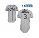 Youth Tampa Bay Rays #3 Evan Longoria Grey Cool Base Stitched MLB Jersey