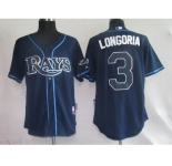 youth mlb jerseys tampa bay rays #3 longoria dk blue