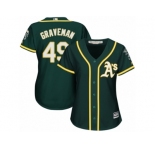 Women Majestic Oakland Athletics #49 Kendall Graveman Authentic Green Alternate 1 Cool Base MLB Jersey