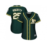 Women Oakland Athletics #25 Stephen Piscotty Green Alternate Stitched MLB Jersey
