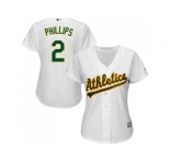 Women's Oakland Athletics #2 Tony Phillips White Home Stitched MLB Jersey