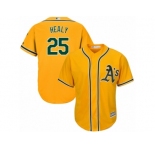 Youth Majestic Oakland Athletics #25 Ryon Healy Authentic Gold Alternate 2 Cool Base MLB Jersey